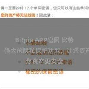 Bitpie APP官网 比特派钱包：强大的隐私保护功能，让您资产更安全