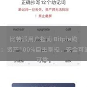 比特派用户指南 Bitpie钱包：资产100%自主掌控，安全可靠。