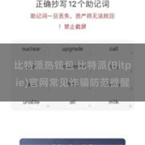 比特派热钱包 比特派(Bitpie)官网常见诈骗防范提醒