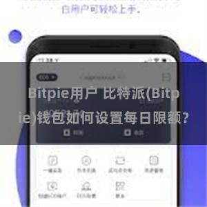 Bitpie用户 比特派(Bitpie)钱包如何设置每日限额？